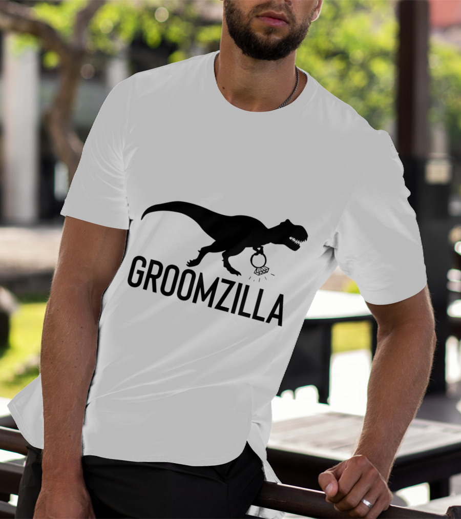 Groomzilla Funny Groom Wedding Dinosaur Ring T-Shirt