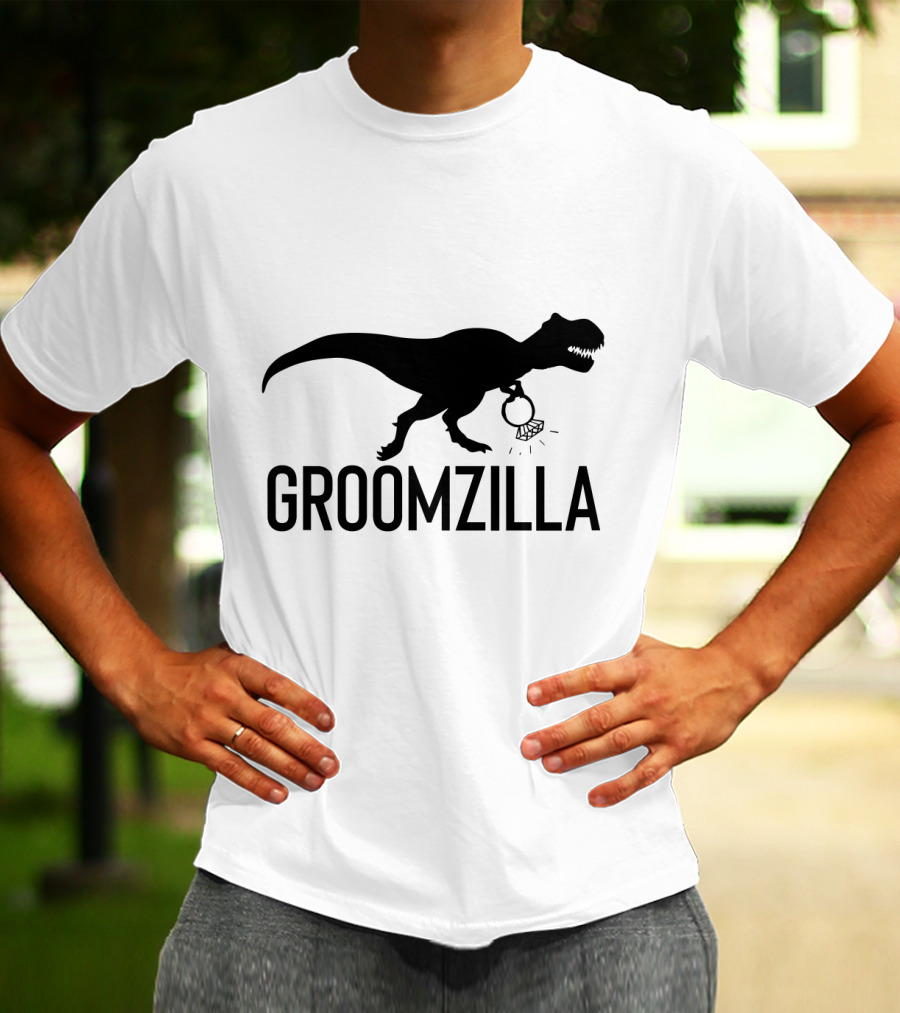 Groomzilla Funny Groom Wedding Dinosaur Ring T-Shirt
