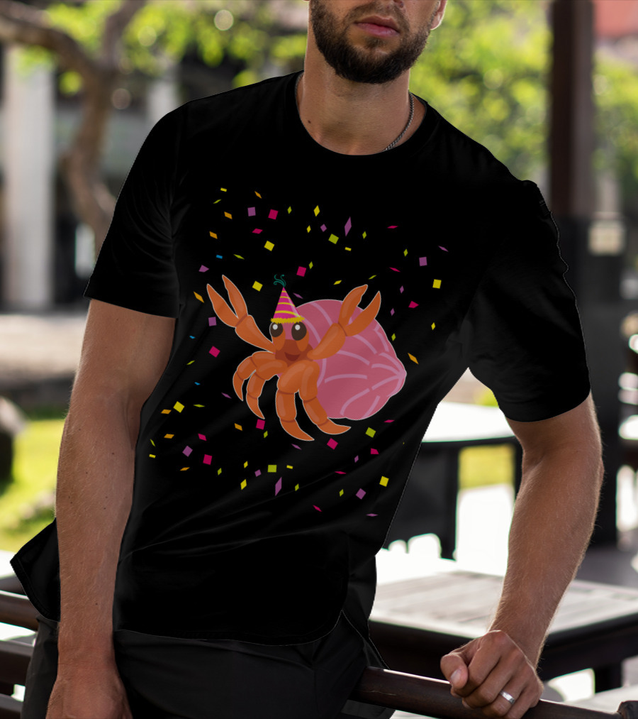 Funny Hermit Crab Birthday Party Hat Confetti T-Shirt