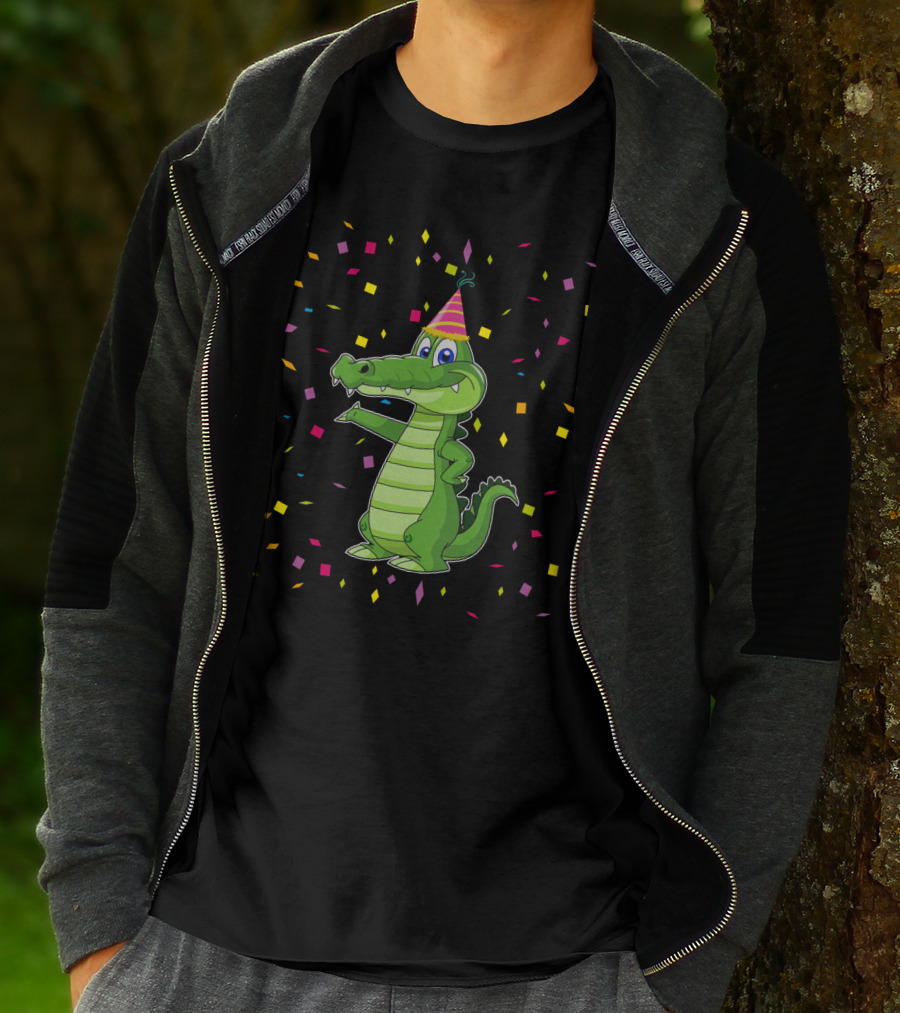 Funny Alligator Birthday Party Confetti T-Shirt