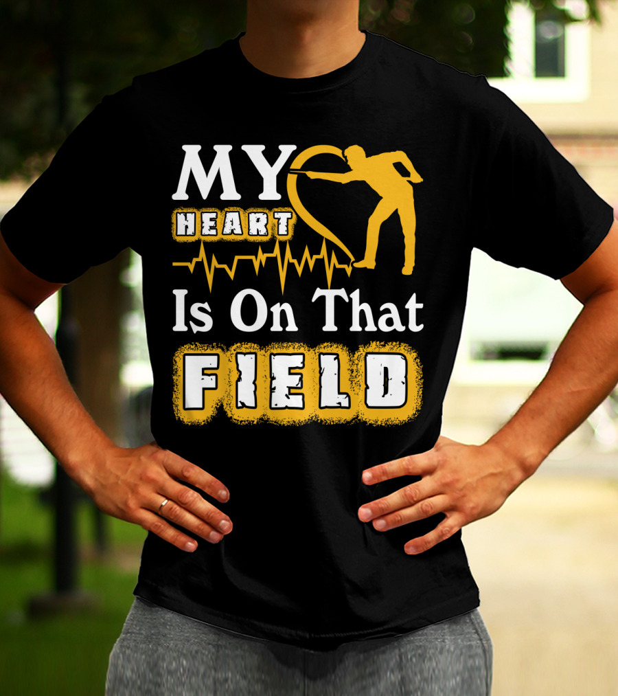 My Heart Is On That Field Billiards Player Heartbeat T-Shirt