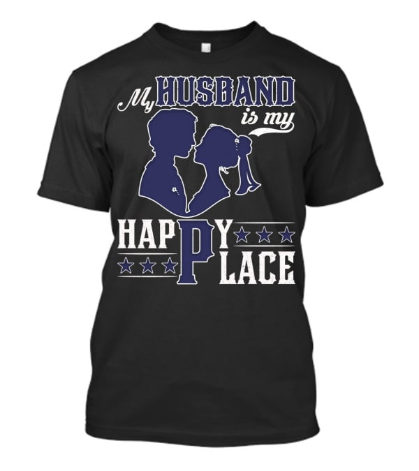 My Husband Is My Happy Place Silhouette Stars T-Shirt