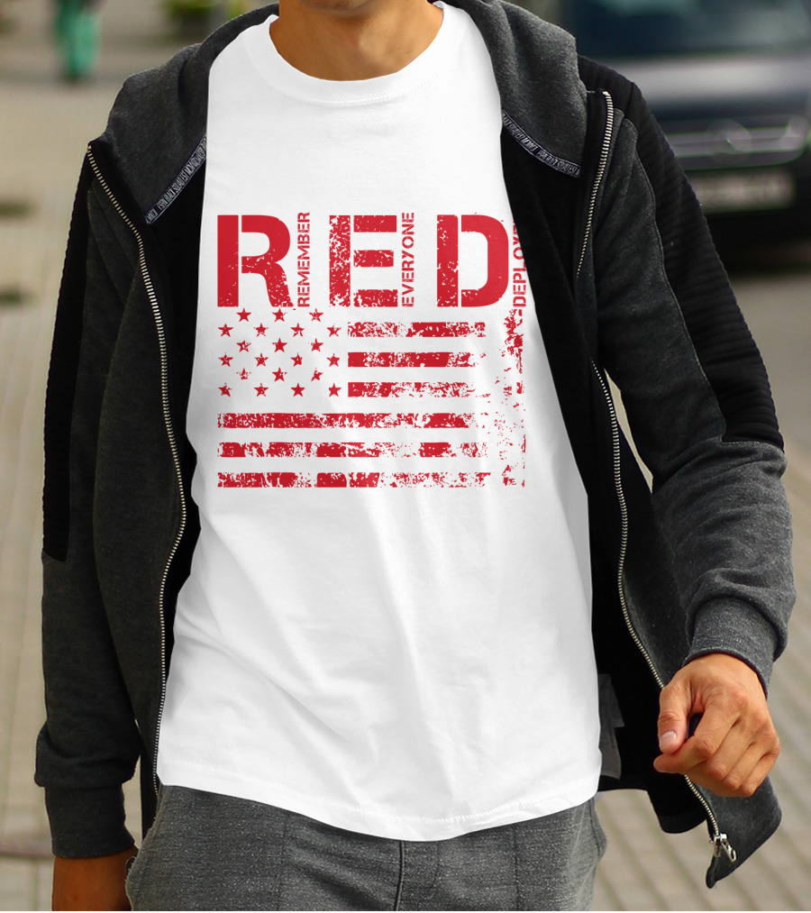 Red Fridays Remember Everyone Deployed American Flag T-Shirt