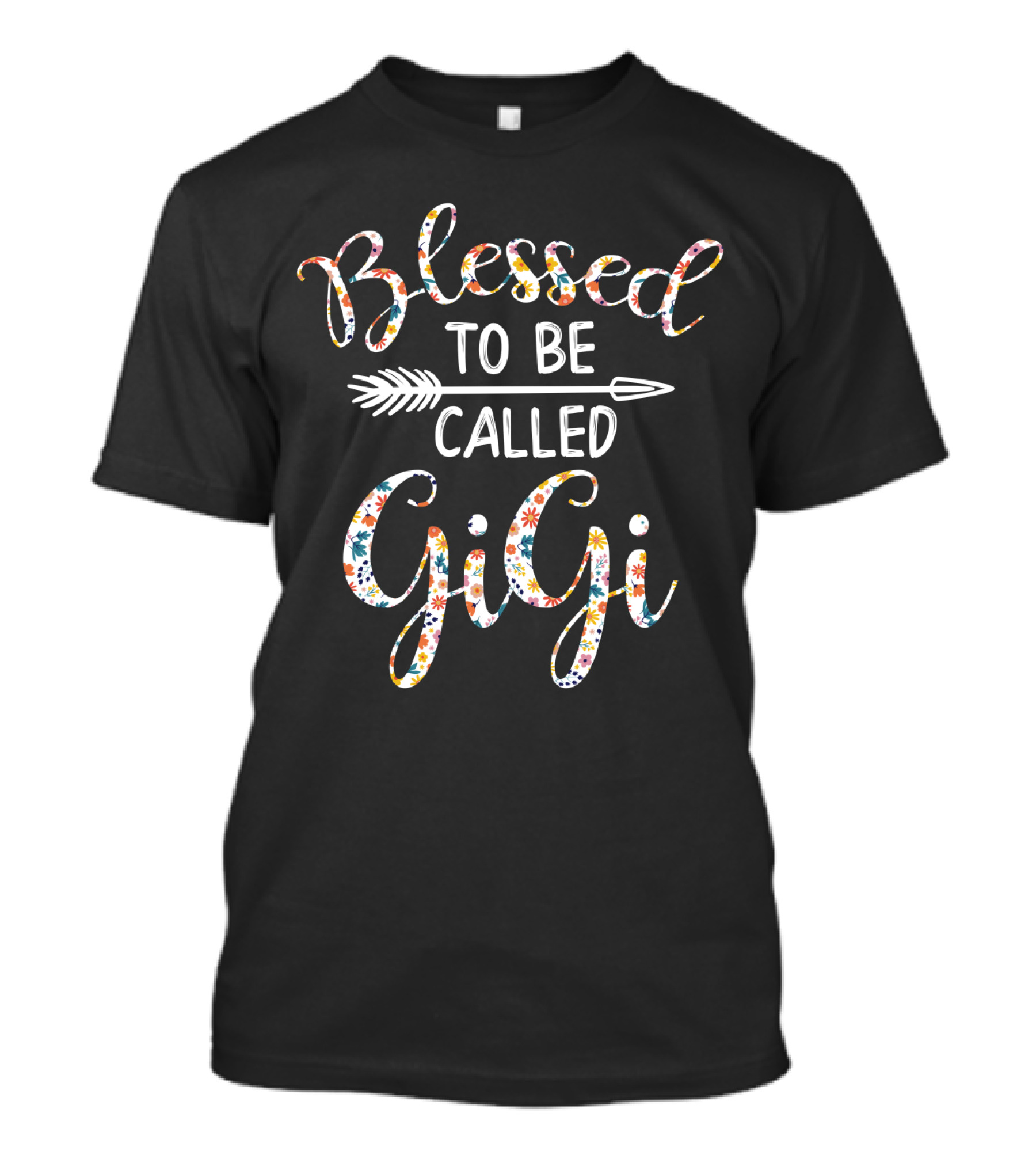 Blessed To Be Called Gigi Floral Text Arrow T-Shirt