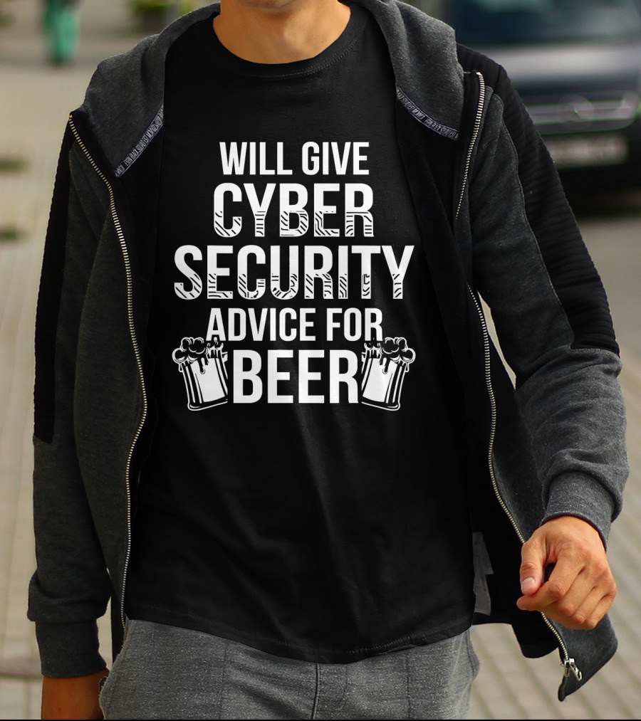 Will Give Cyber Security Advice For Beer With Two Beer Mugs T-Shirt