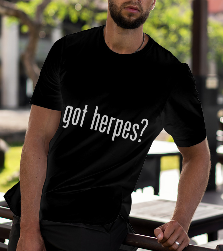 Got Herpes Vintage Parody Slogan T-Shirt