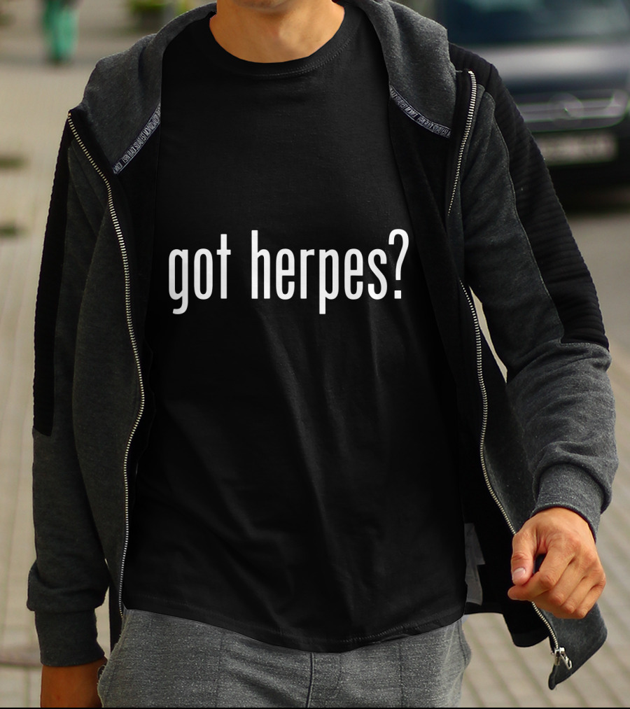 Got Herpes Vintage Parody Slogan T-Shirt
