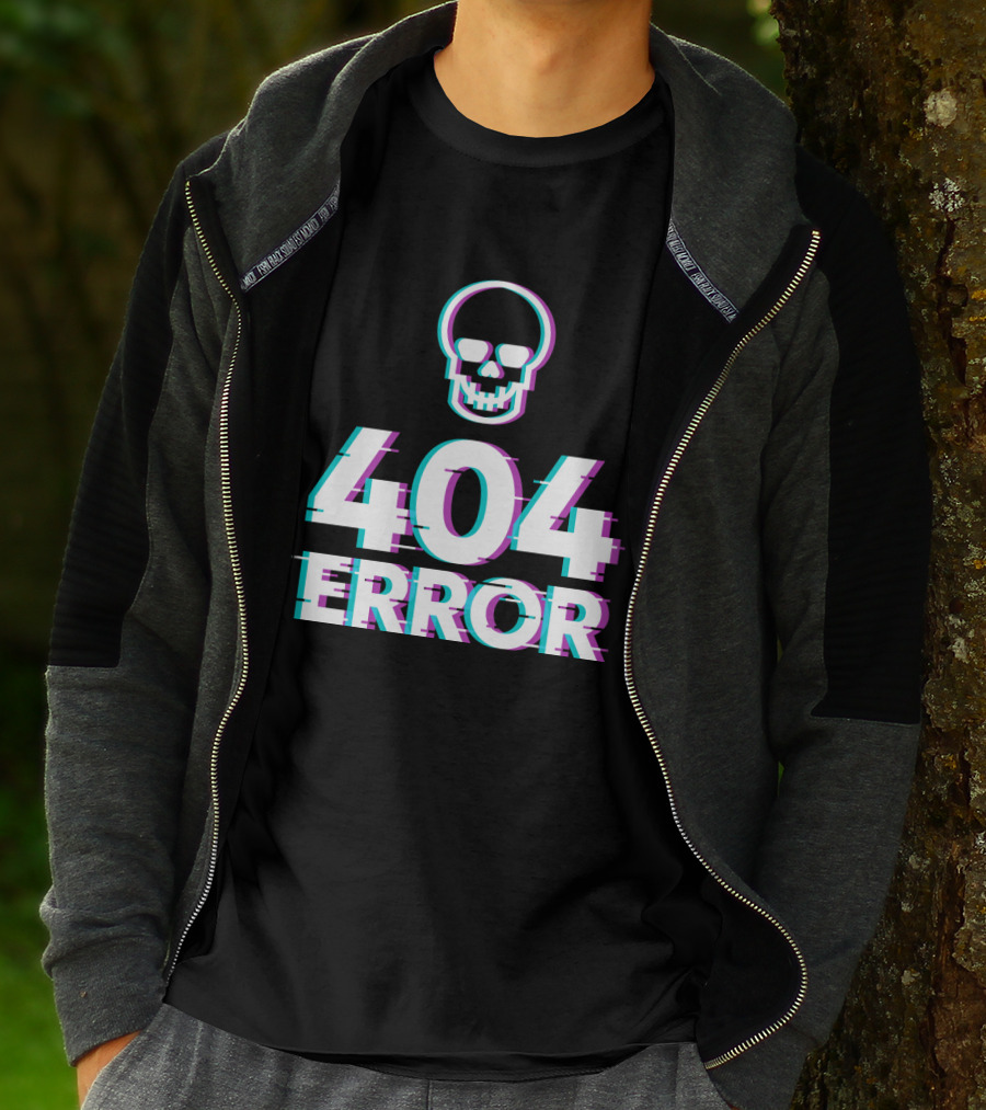 404 Error Skull Glitch T-Shirt