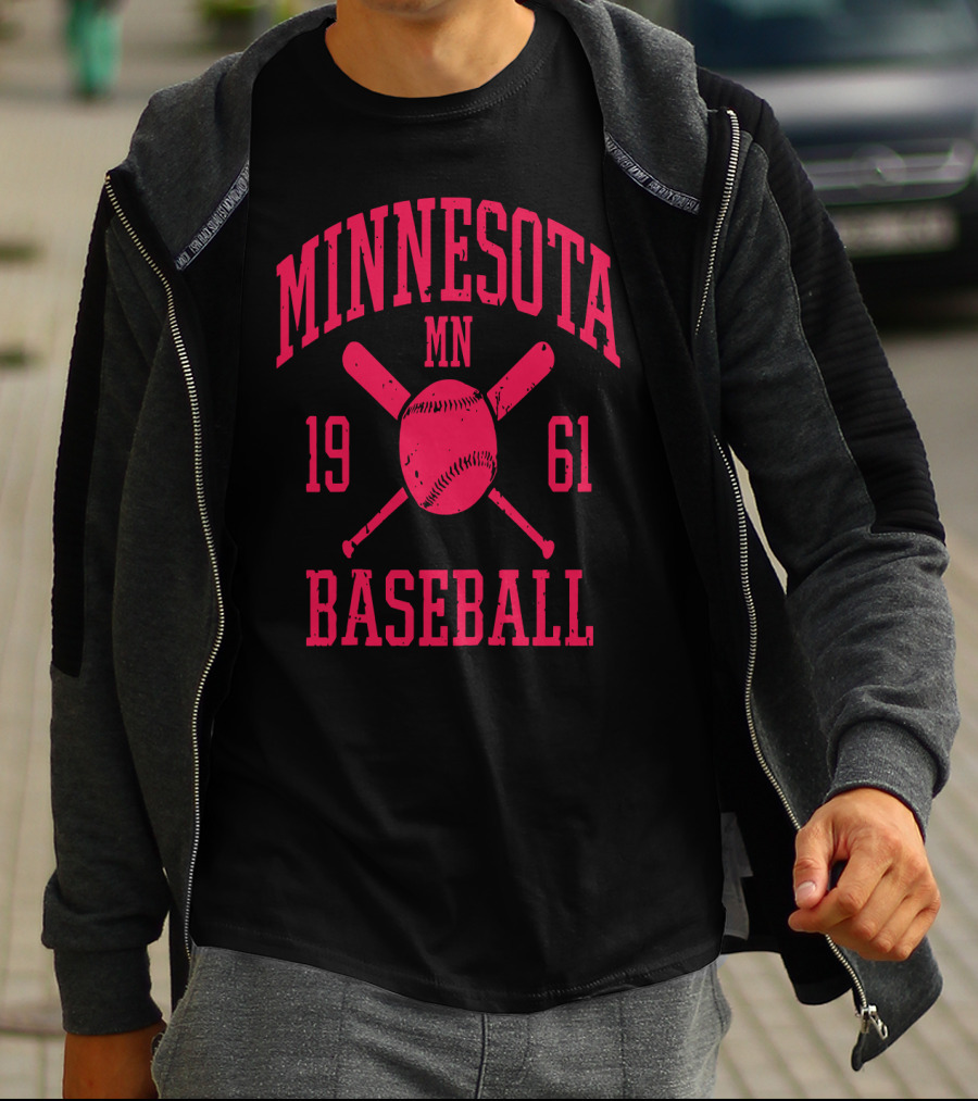 1961 Minnesota MN Baseball Vintage Twin City Minneapolis Raglan T-Shirt