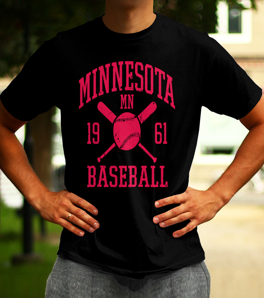 1961 Minnesota MN Baseball Vintage Twin City Minneapolis Raglan T-Shirt