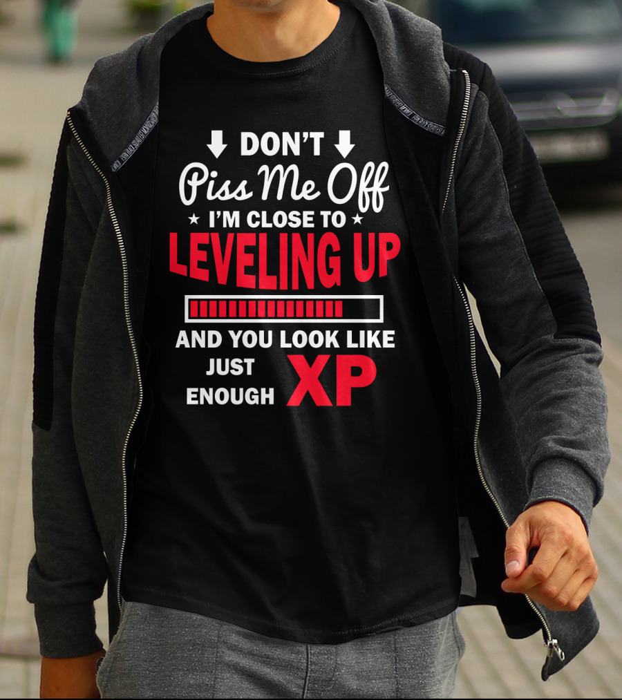 DON'T Piss Me Off I'm Close To LEVELING UP You Look Like Just Enough XP T-Shirt