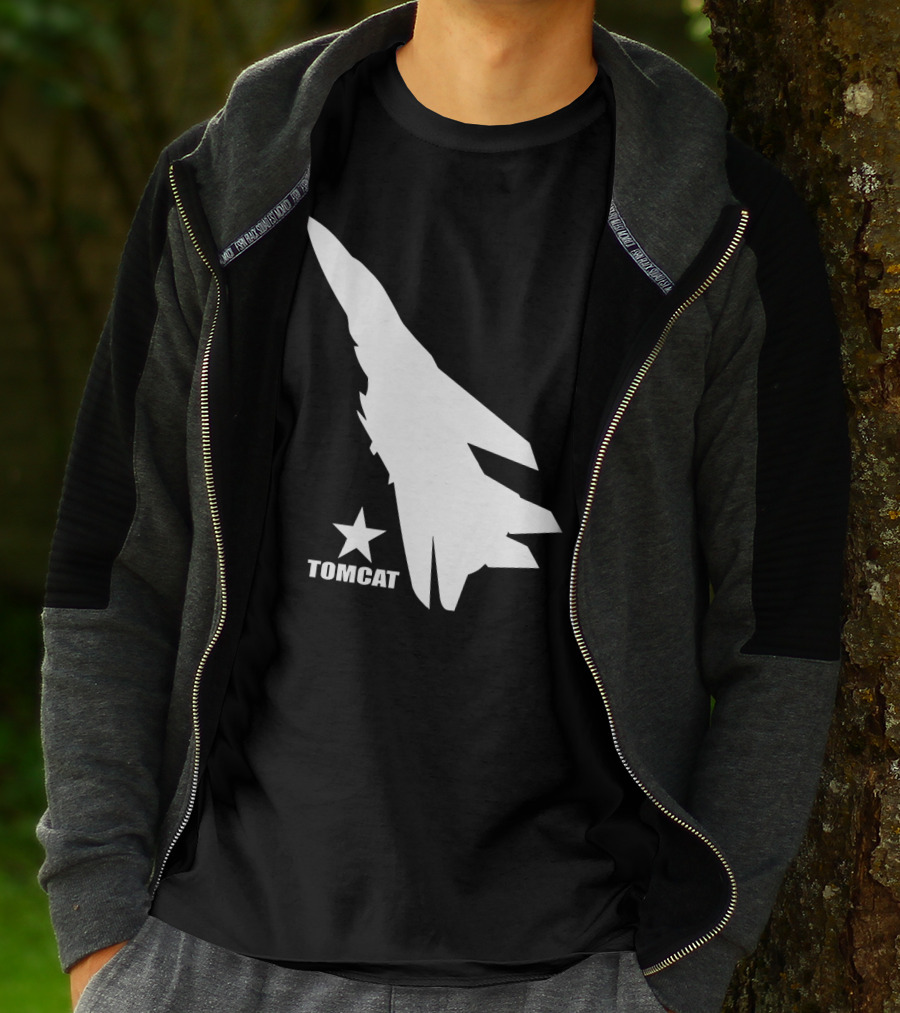 F 14 Tomcat Silhouette With Star T-Shirt