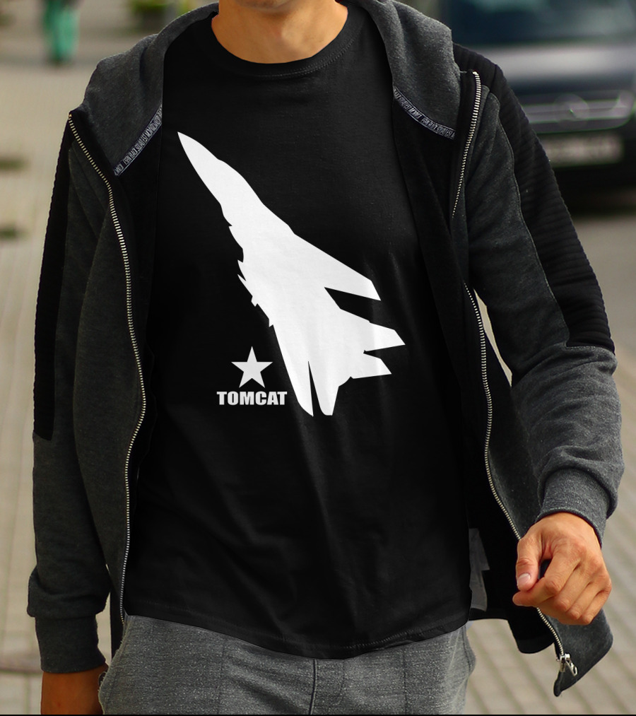 F 14 Tomcat Silhouette With Star T-Shirt