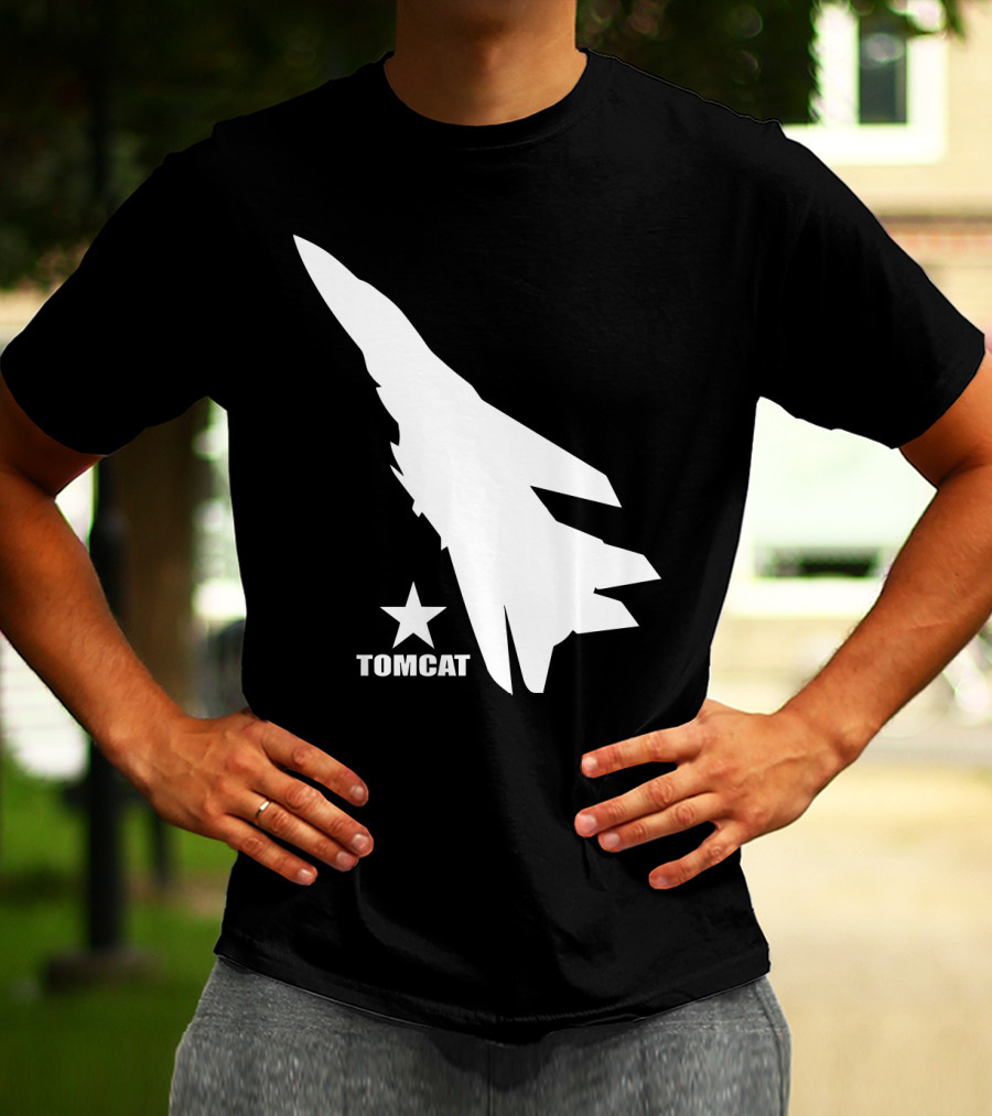 F 14 Tomcat Silhouette With Star T-Shirt
