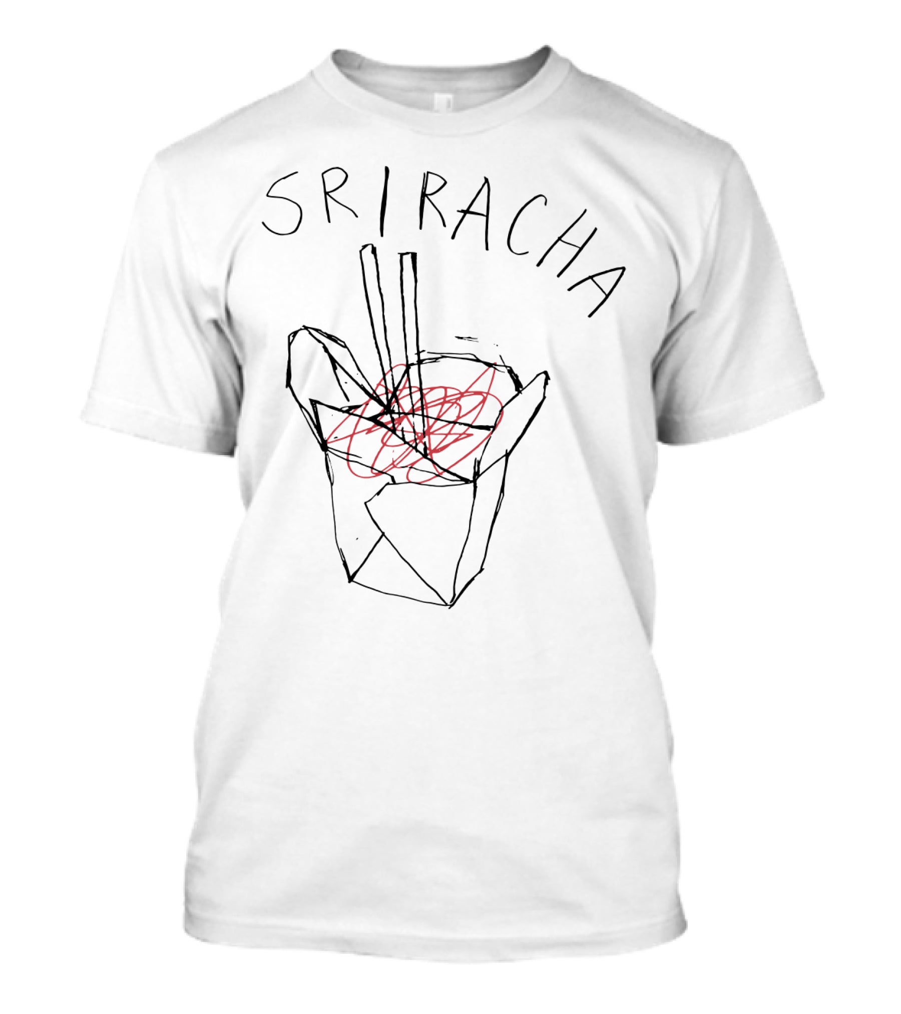 Sriracha Sketch Takeout Noodles Box T-Shirt