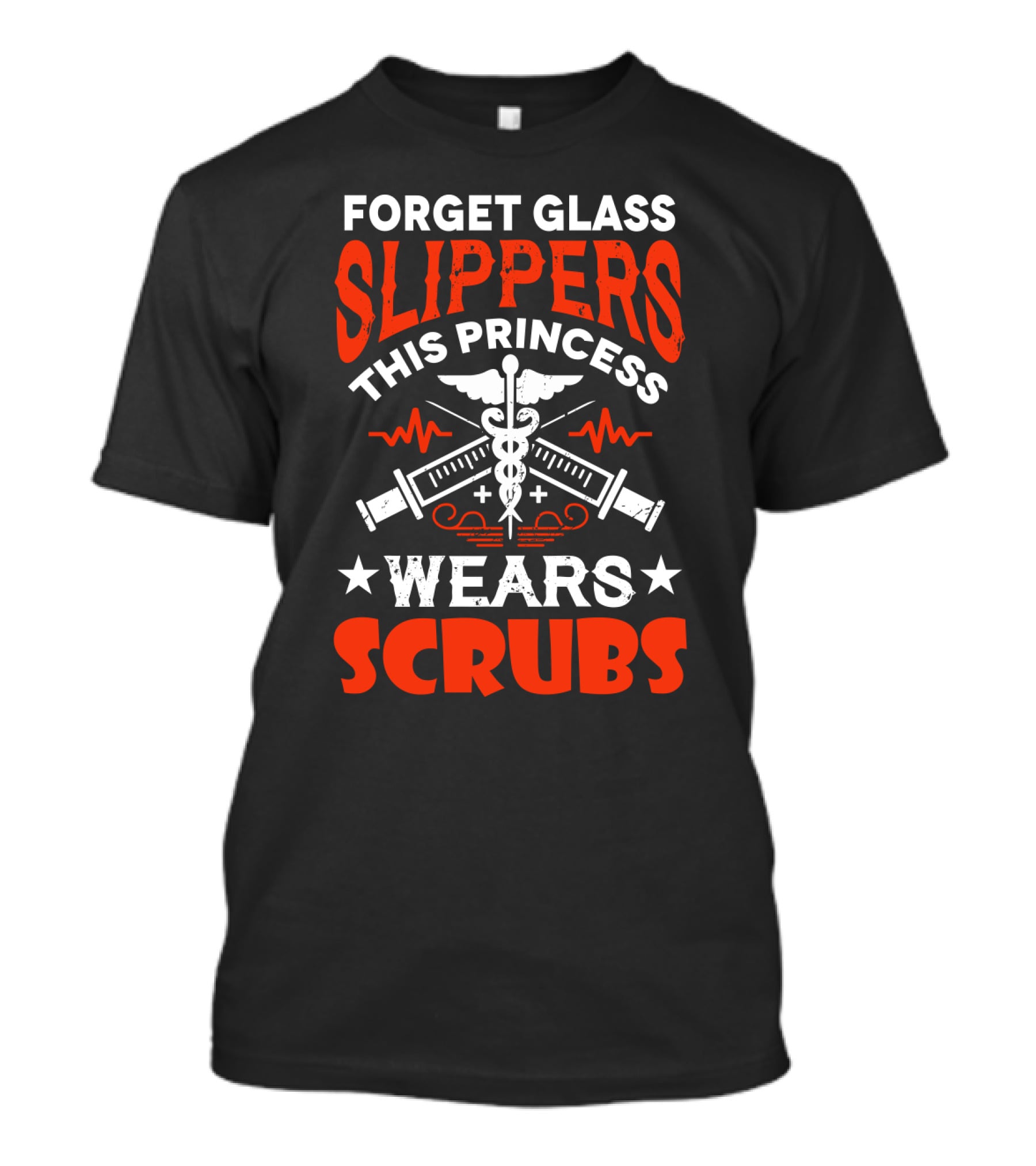 Forget Glass Slippers This Princess Wears Scrubs Stethoscope Medical Symbols T-Shirt