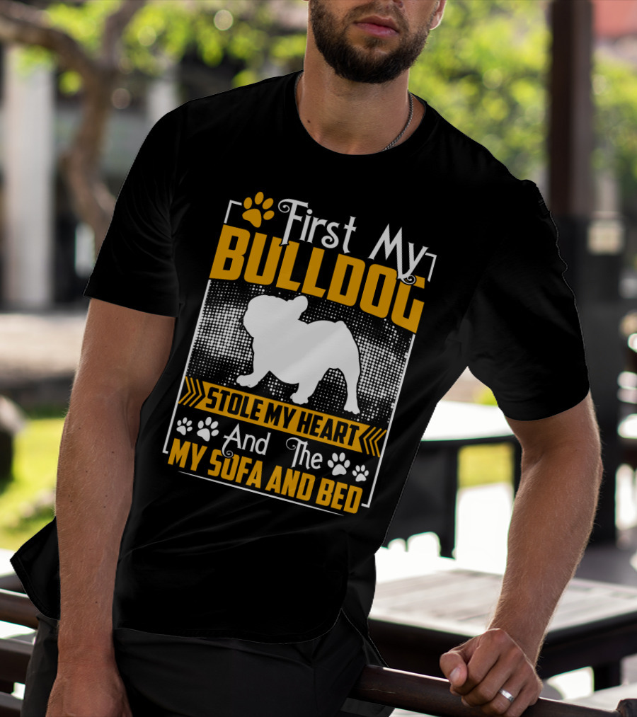 First My Bulldog Stole My Heart And The My Sofa And Bed T-Shirt