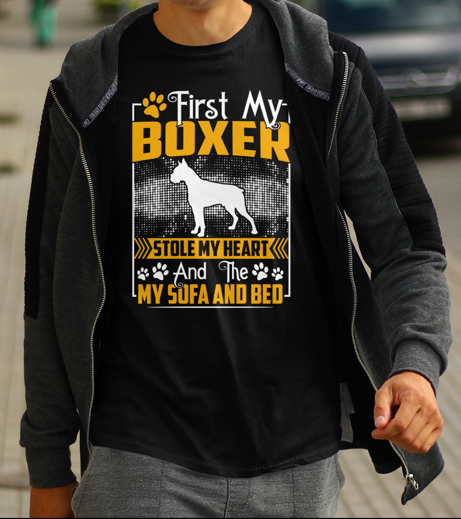 First My Boxer Stole My Heart And Then My Sofa And Bed T-Shirt