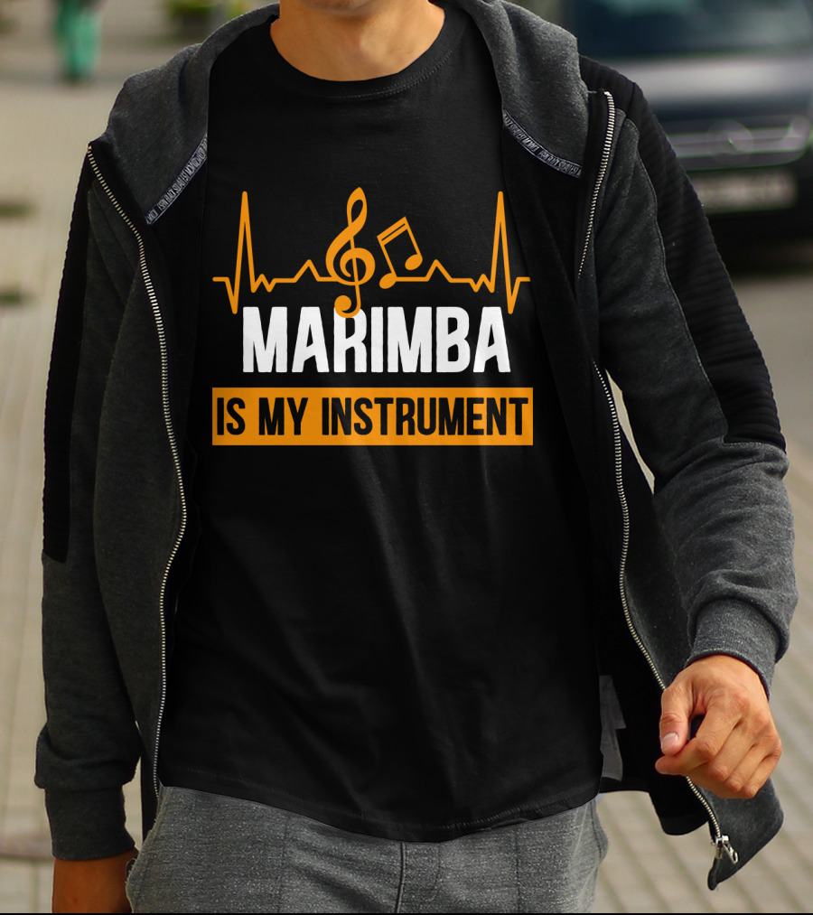 Marimba Is My Instrument Musical Pulse And Notes T-Shirt