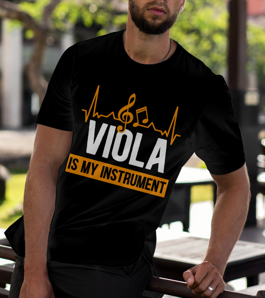 Viola Is My Instrument Heartbeat Music Note T-Shirt