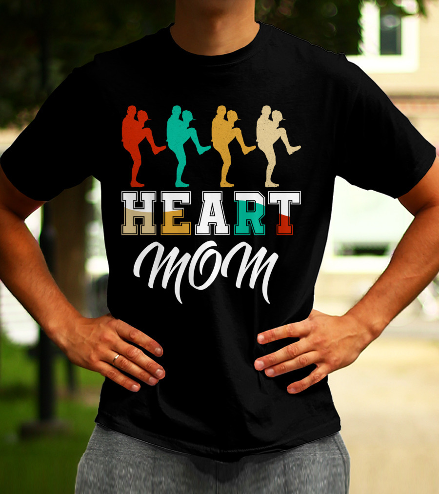 Heart Mom Baseball Player T-Shirt