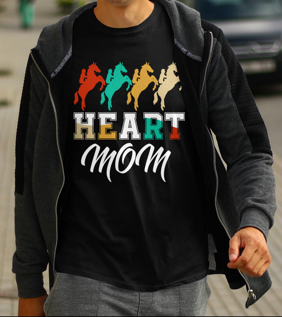 Horse Riding Heart Mom T-Shirt