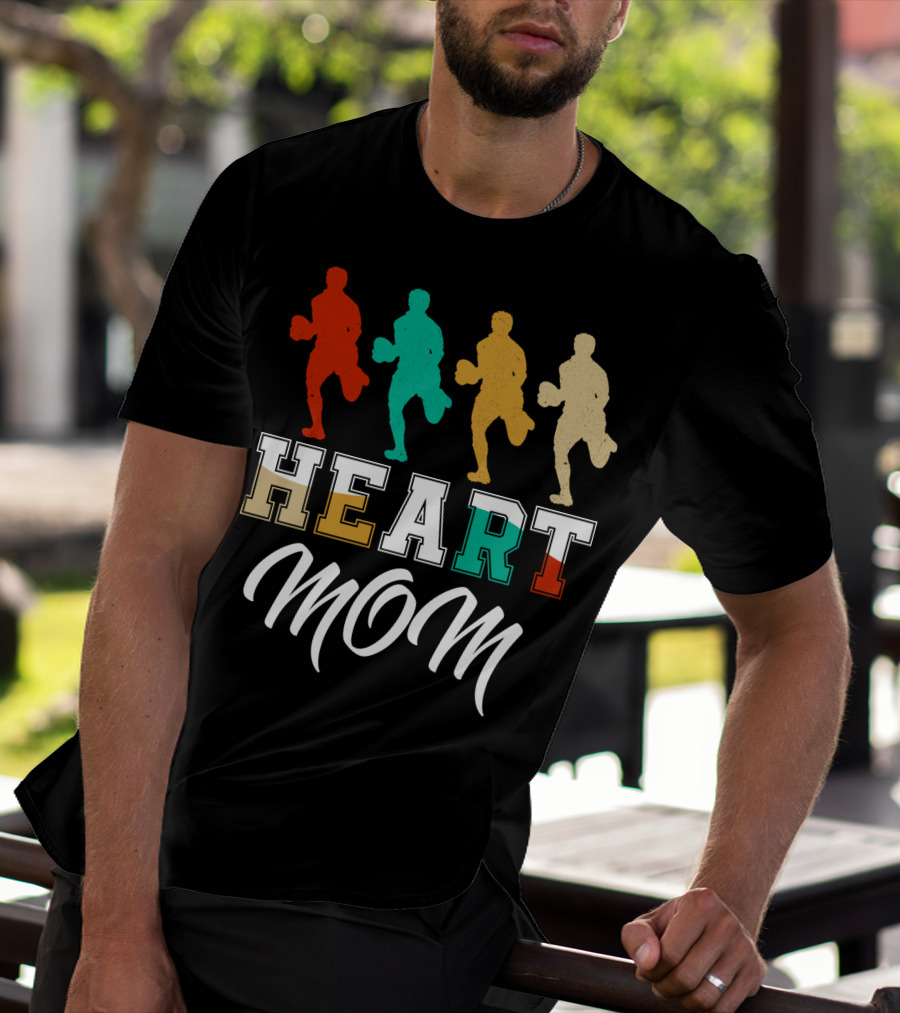 Heart Mom Rugby Running T-Shirt