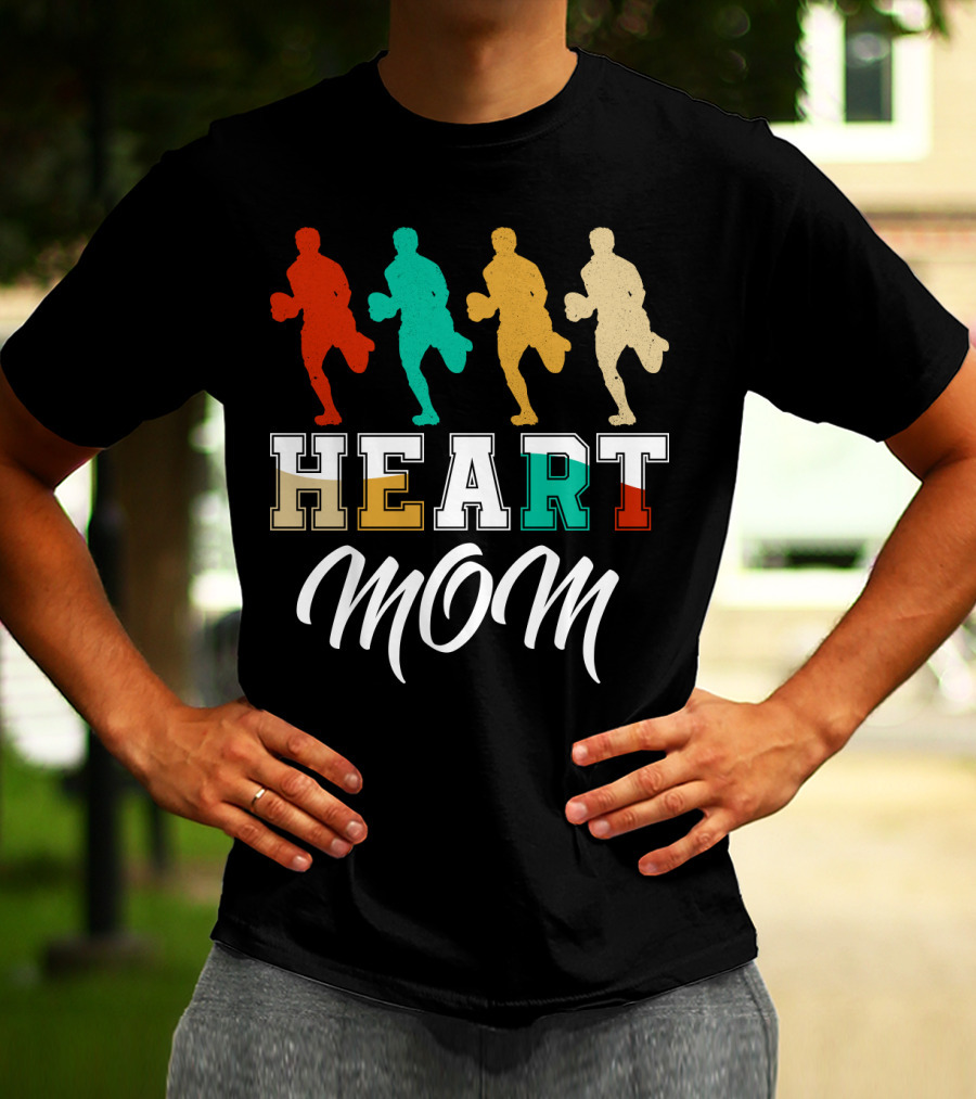 Heart Mom Rugby Running T-Shirt