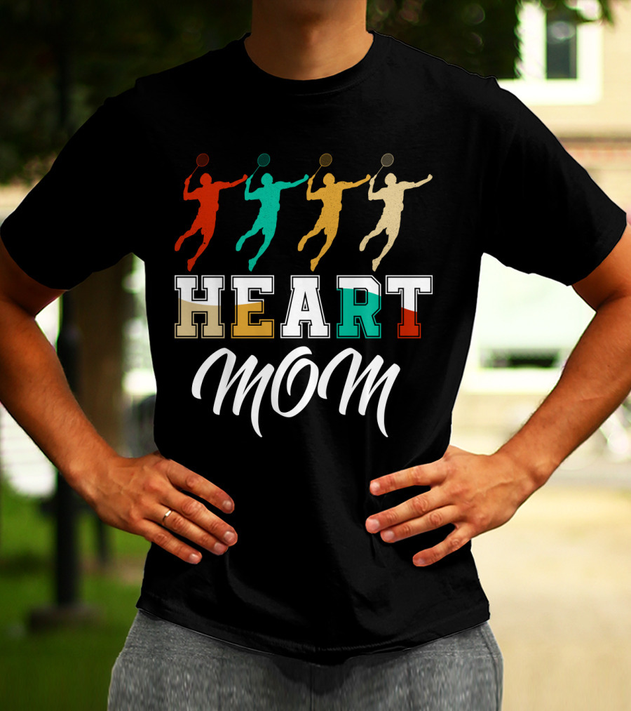 Badminton Heart Mom T-Shirt