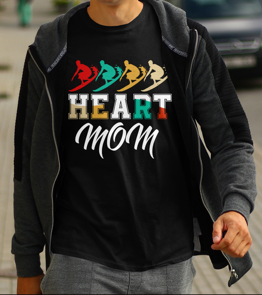 Surfing Heart Mom T-Shirt