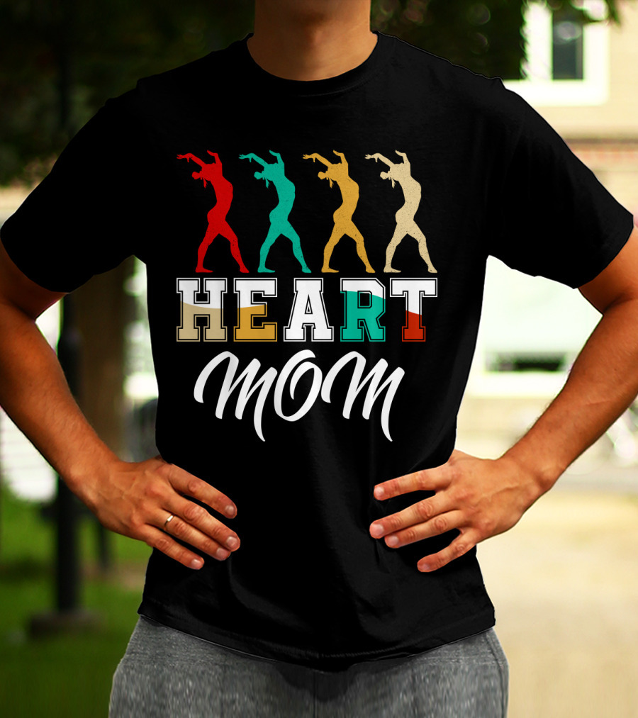 Gymnastics Heart Mom Colorful T-Shirt