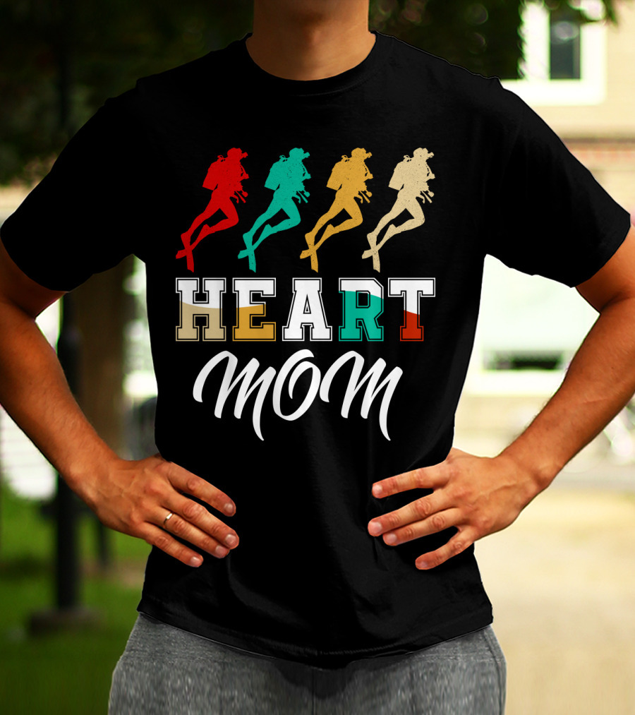 Heart Mom Scuba Diving T-Shirt