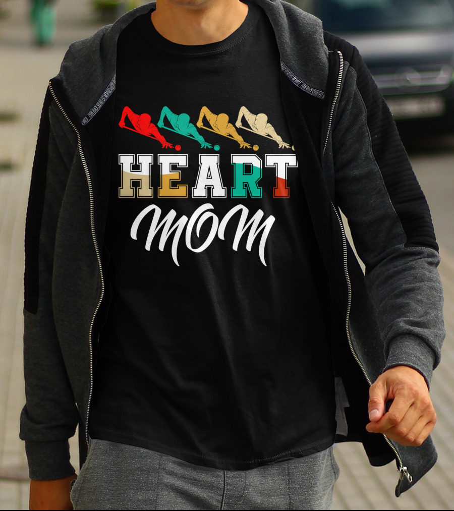 Billiards Heart Mom Pool Player T-Shirt