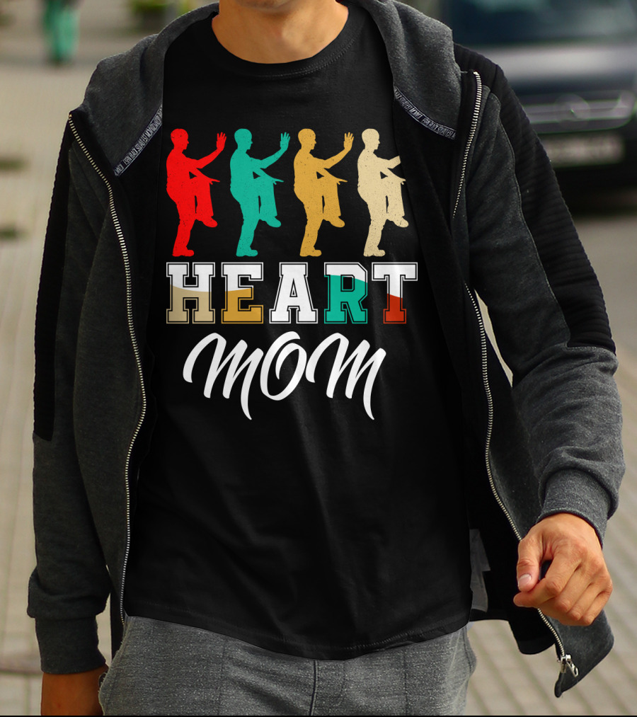 Kung Fu Fighting Heart Mom T-Shirt