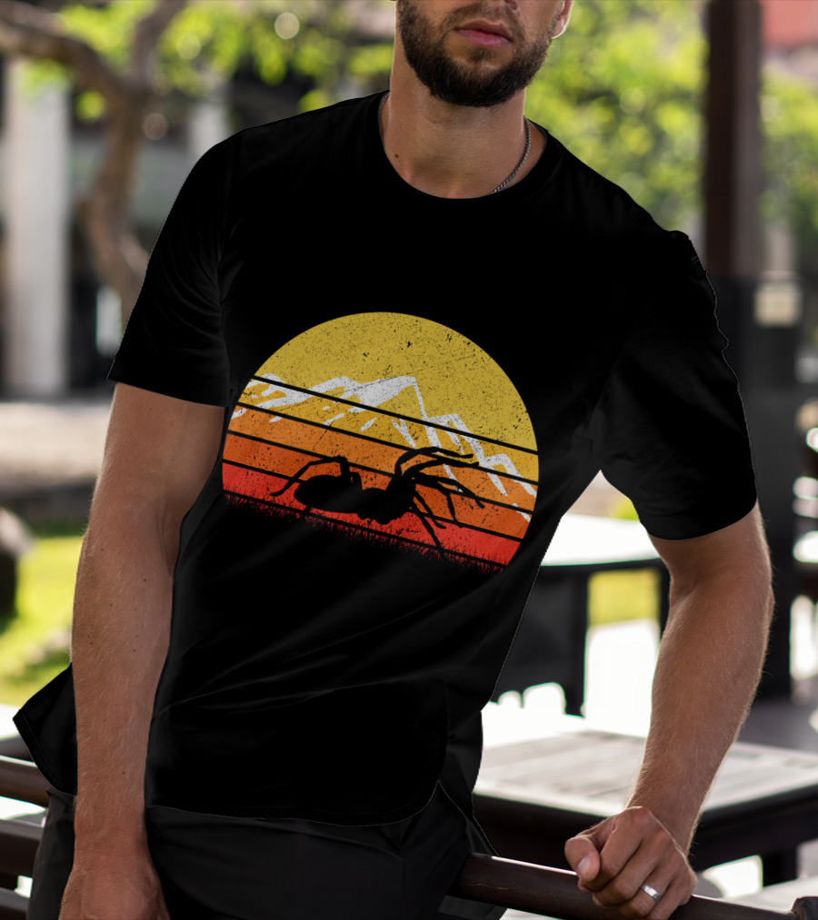 Retro Vintage Tarantula Mountain Sunset T-Shirt