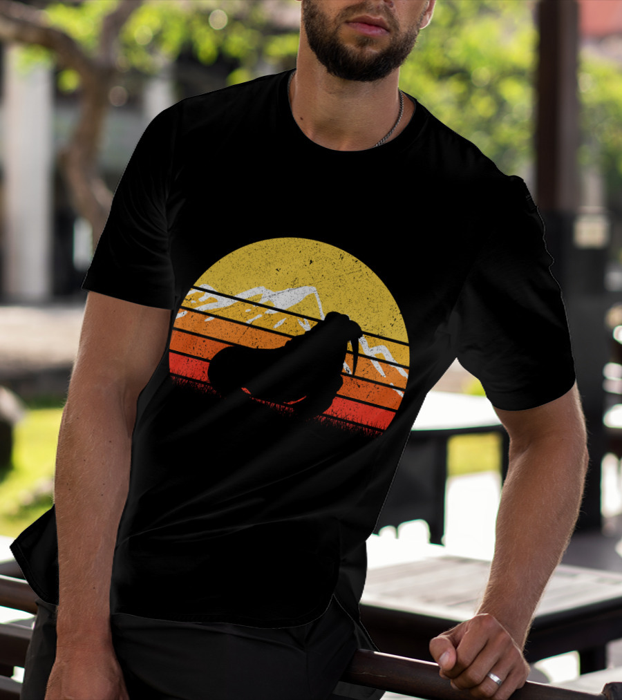 Retro Vintage Walrus Sunset Mountains T-Shirt