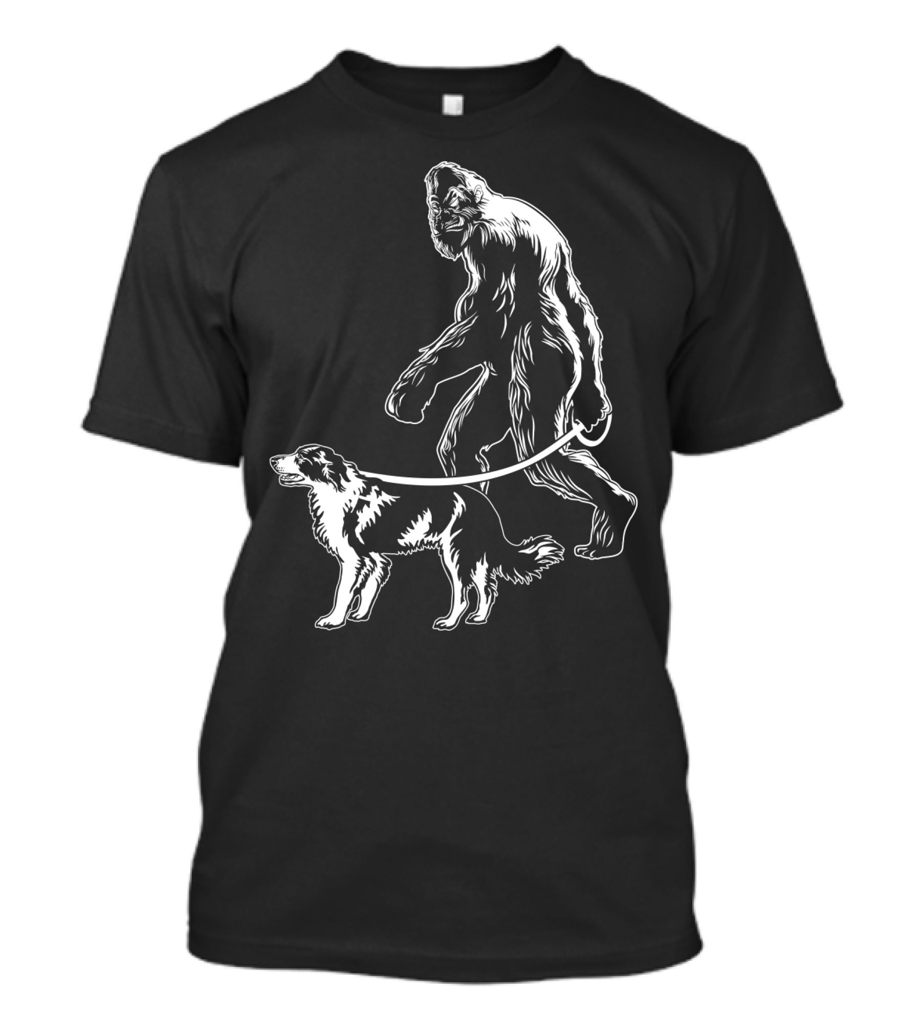 Bigfoot Walking Border Collie T-Shirt