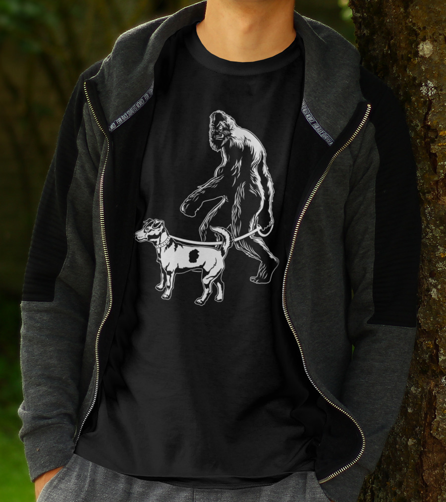 Bigfoot Walking Jack Russell Terrier T-Shirt