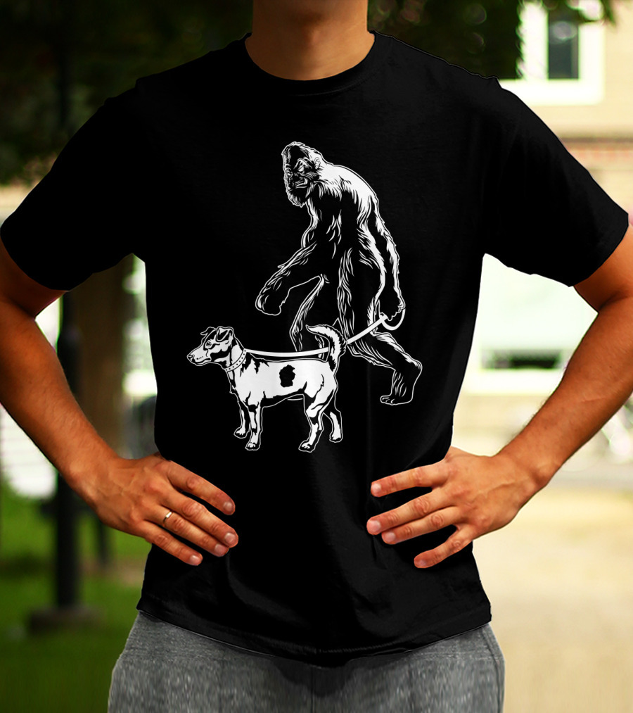Bigfoot Walking Jack Russell Terrier T-Shirt