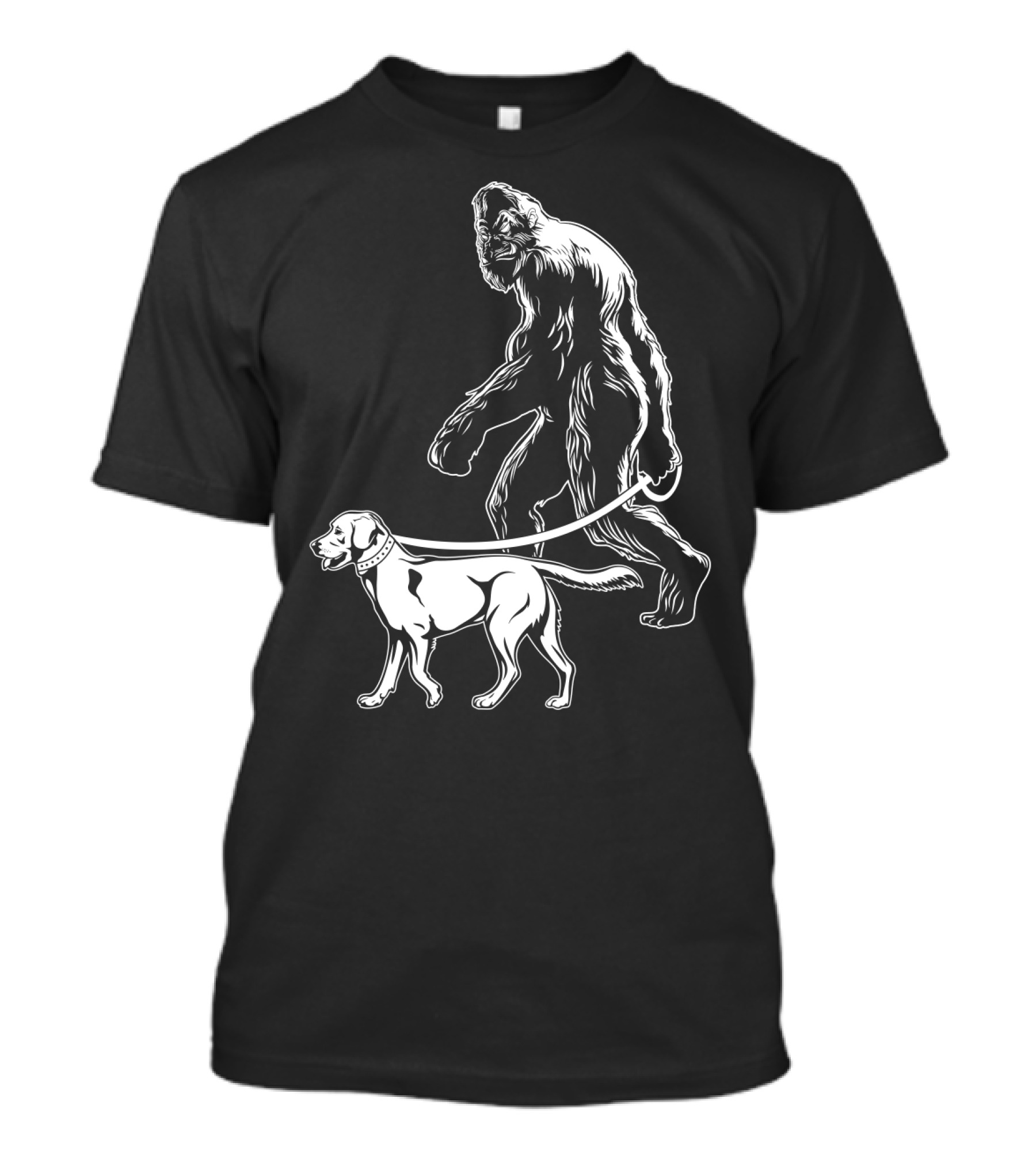 Bigfoot Walking Labrador Dog T-Shirt