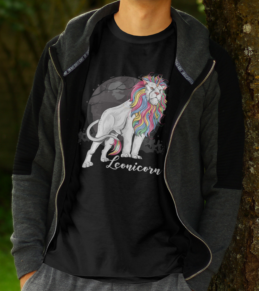 Leonicorn Rainbow-Maned Lion Unicorn Fusion T-Shirt