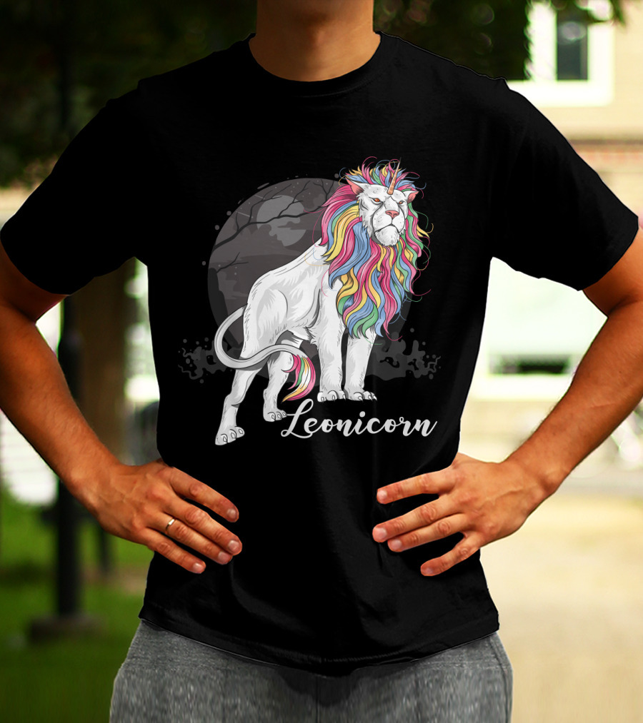 Leonicorn Rainbow-Maned Lion Unicorn Fusion T-Shirt