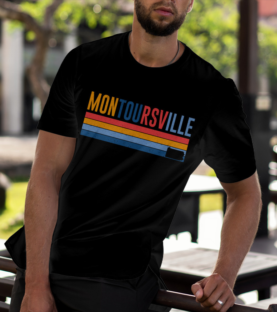 Montoursville Retro 80s Style Striped Pennsylvania T-Shirt