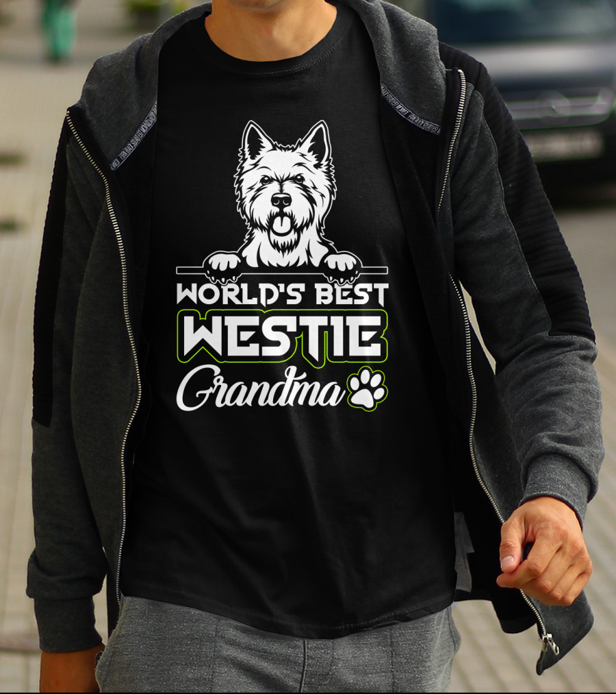 World's Best Westie Grandma Paw Print T-Shirt