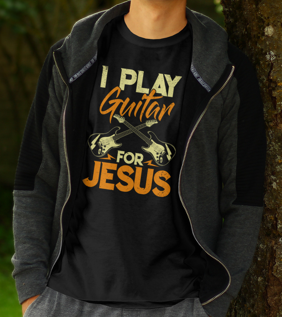 I Play Guitar For Jesus Electric Crossed Guitars T-Shirt