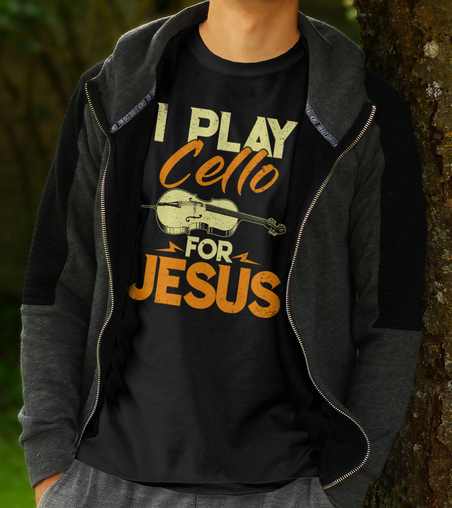I Play Cello For Jesus Cello Illustration Christian Musicians T-Shirt