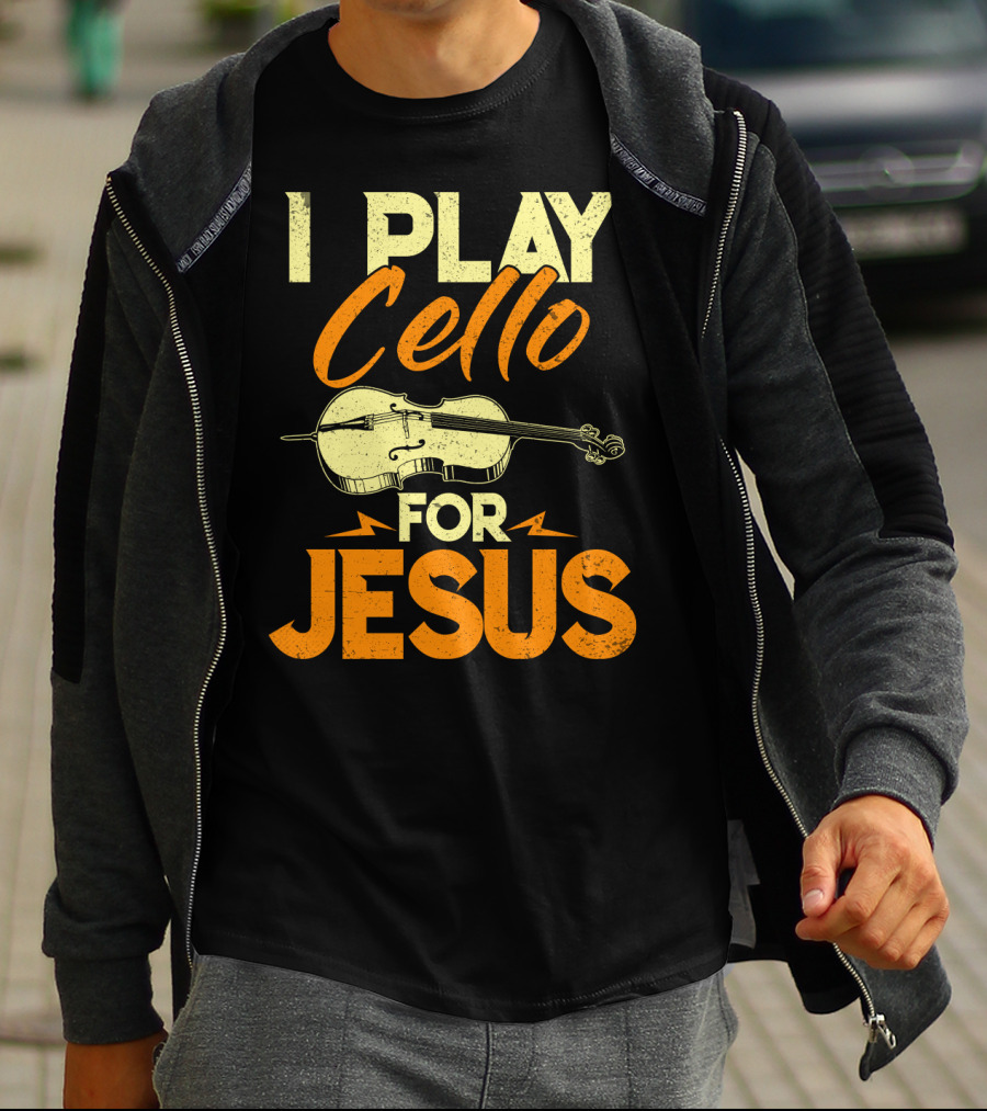 I Play Cello For Jesus Cello Illustration Christian Musicians T-Shirt