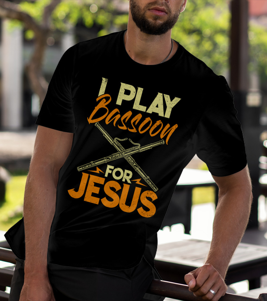 I Play Bassoon For Jesus Vintage Style Bassoonist Faith Music T-Shirt