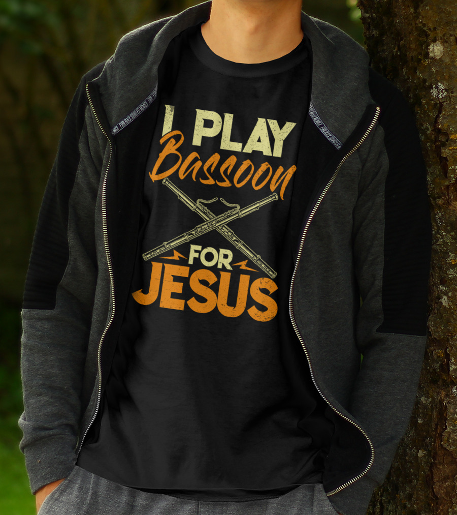 I Play Bassoon For Jesus Vintage Style Bassoonist Faith Music T-Shirt