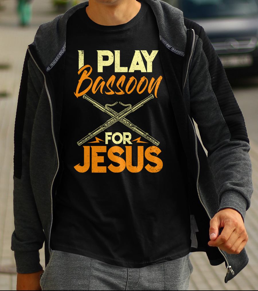 I Play Bassoon For Jesus Vintage Style Bassoonist Faith Music T-Shirt